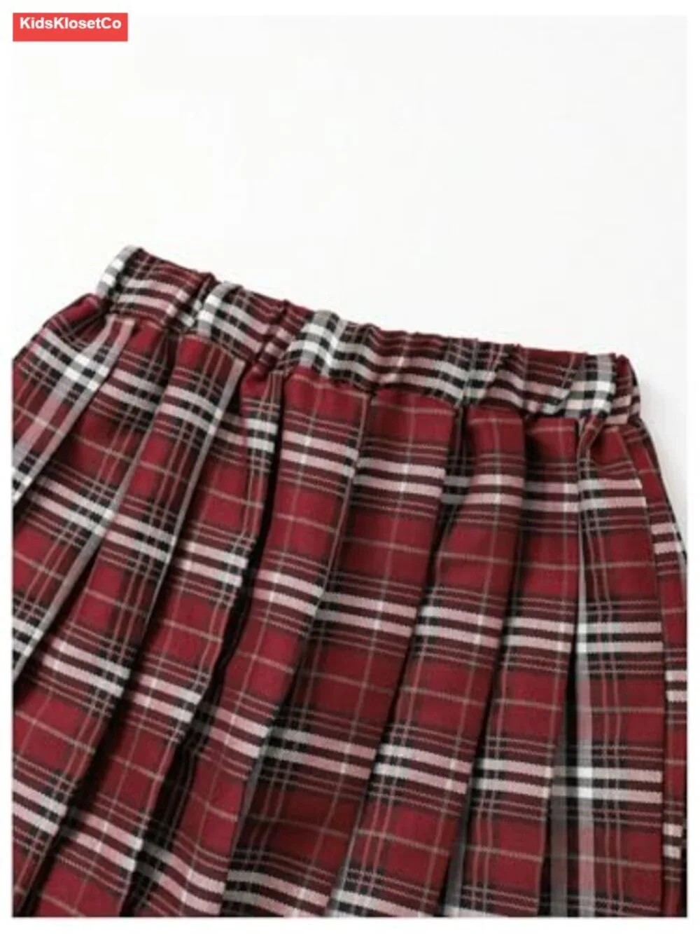 Girls Preppy 2-Piece Collared Sweatshirt & Plaid Pleated Skirt Set